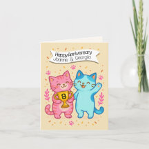 9th wedding anniversary cat lovers