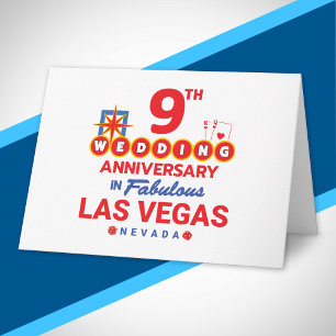 9th Wedding Anniversary Couples Las Vegas Trip Card