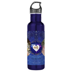 9th Wedding Anniversary Lapis Colour 710 Ml Water Bottle