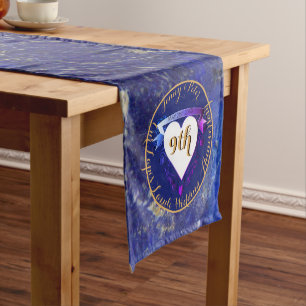 9th Wedding Anniversary Lapis Lazuli Colour     Short Table Runner
