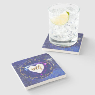 9th Wedding Anniversary Lapis Lazuli Colour     Stone Coaster