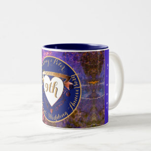 9th Wedding Anniversary Lapis Lazuli Terracotta Two-Tone Coffee Mug