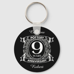 9TH wedding anniversary pottery Keychain