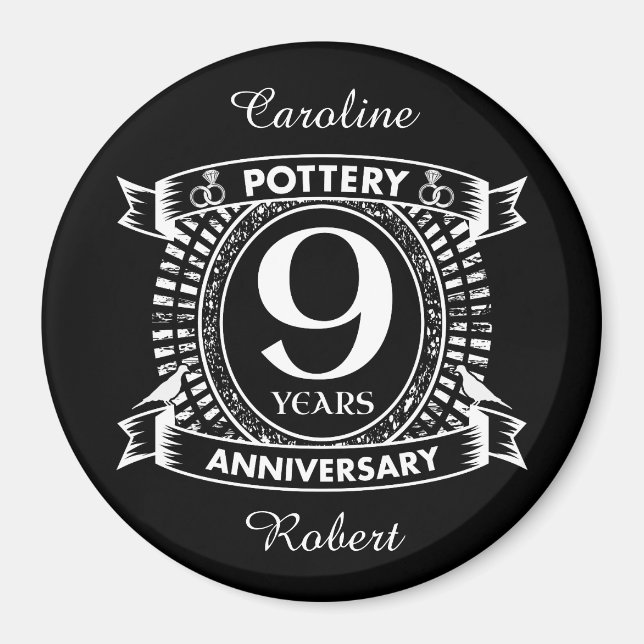 9TH wedding anniversary pottery Magnet (Front)