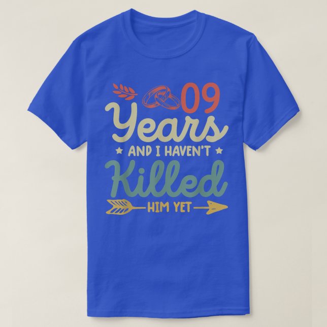 9th wedding anniversary  tee matching couples 9 ye (Design Front)