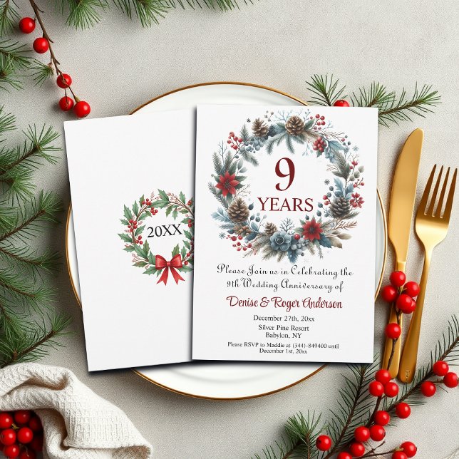 9th Wedding Anniversary Winter Invitation (Creator Uploaded)