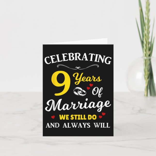 9th Year Wedding Anniversary  Card (Front)