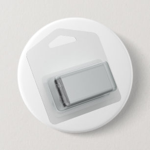 9V battery in blister pack 3 Inch Round Button