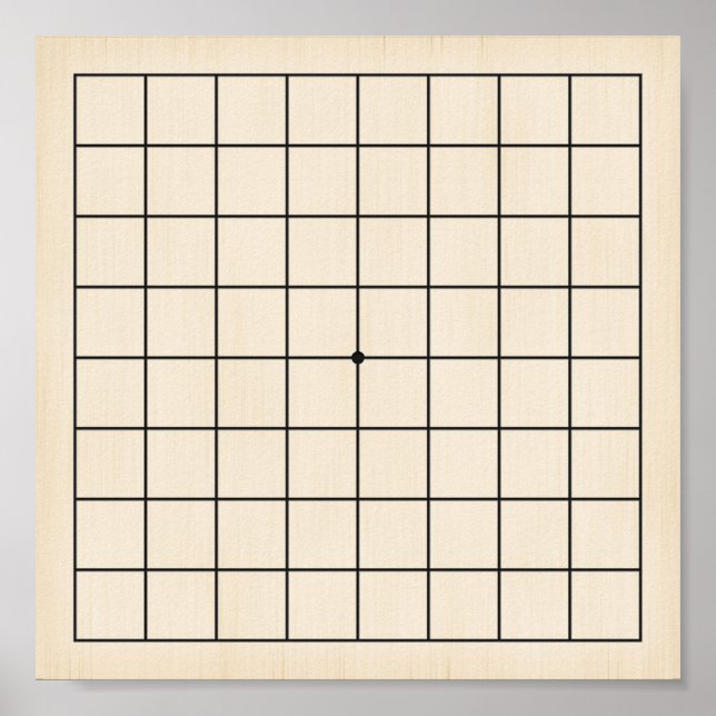 9x9 Goban Portable Gameboard or Decoupage (pale) Poster (Front)