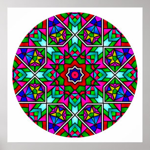 A05 Stained Glass Mandala.2 Poster