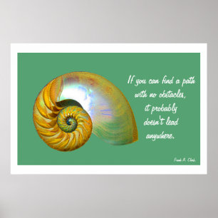 A06 Poster de coquille Nautilus - Citation Inspira