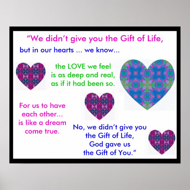 A07b Gift of Life Poster - Version 1.Black Border (Front)