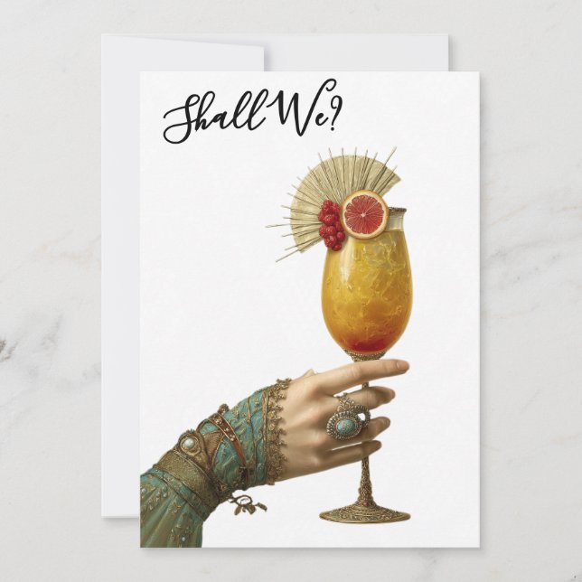 *~* A101 24  Ornate Cocktail PHOTO BACHELORETTE Invitation (Front)