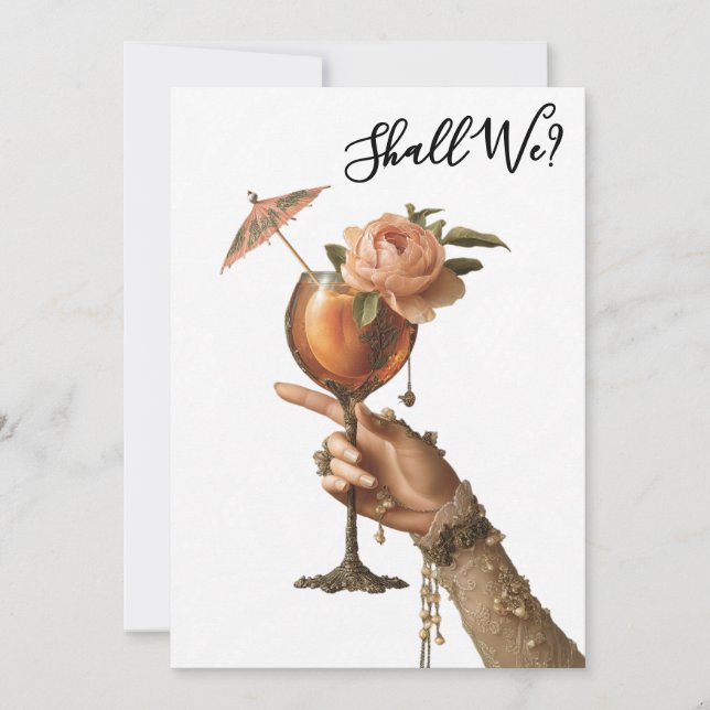 *~* A101 3 Ornate Cocktail PHOTO BACHELORETTE Invitation (Front)