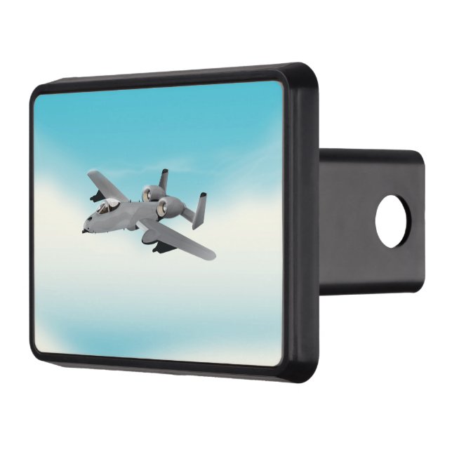 A10 Military Plane Illustration Trailer Hitch Cover (Left)