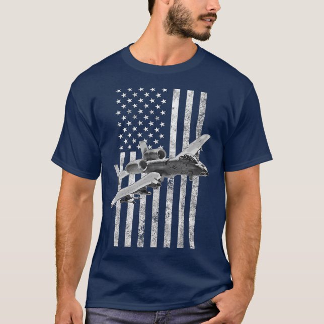 A10 Thunderbolt II American Flag  A10 Warthog T-Shirt (Front)
