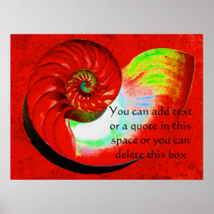 A15 Nautilus Shell Poster - Avec Votre Texte - 3
