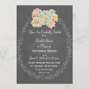 A1 Best Chalkboard Corresponding Bridal Shower - Invitation