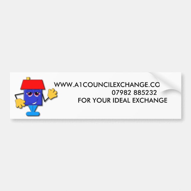 a1_logo_clean, WWW.A1COUNCILEXCHANGE.CO.UK     ... Bumper Sticker (Front)