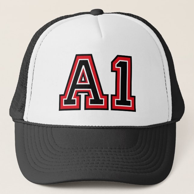 "A1" Monogram Trucker Hat (Front)