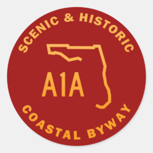 A1A Scenic and Historic Coastal Byway Classic Round Sticker