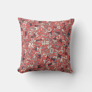 A1B2C3 coral red Throw Pillow