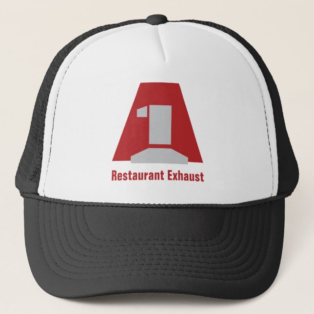 A1LogoLarge, Restaurant Exhaust Trucker Hat (Front)