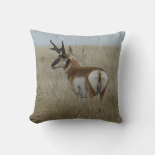 A22 Pronghorn Antelope Buck Throw Pillow