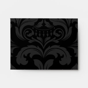 A2 Black and White Damask Flap Envelopes