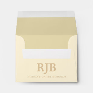 A2 Cream Ivory Beige Monogrammed Envelopes