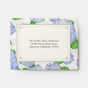 A2 Enveloppes assorties Blue Hydrangea Lace Floral