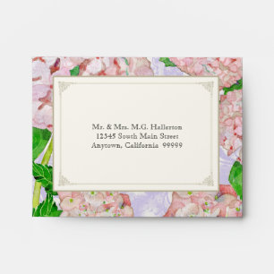 A2 Enveloppes de couplage rose Hydrangea dentelle 