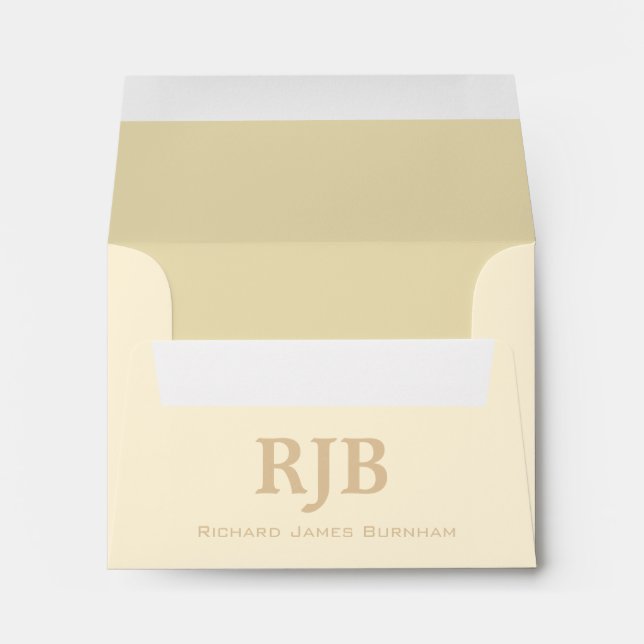 A2 Enveloppes monogéniques en ivoire beige crème (Dos (Bas))
