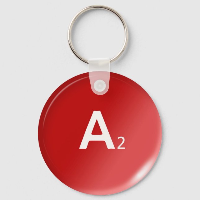 a2 human drop blood type group medicine keychain (Front)