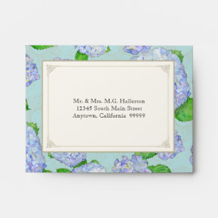 A2 Matching Envelopes Blue Hydrangea Lace Floral