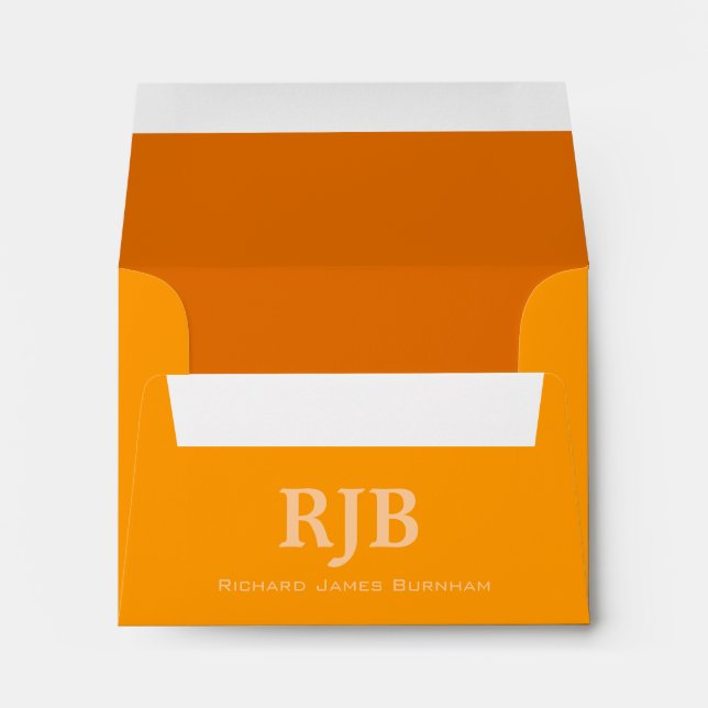 A2 Orange Monogrammed Envelopes (Back (Bottom))