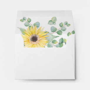 A2 Sunflower Botanical Envelope, Watercolor Envelope
