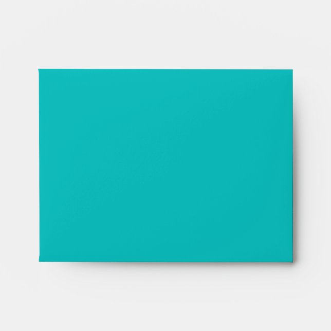 A2 Turquoise Damask Flap Monogram Envelopes (Front)
