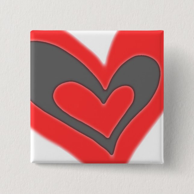 a2z love heart 2 inch square button (Front)
