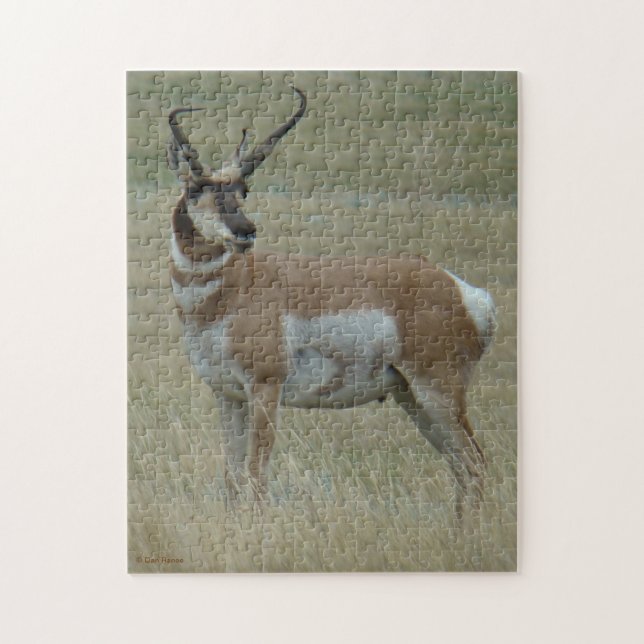 A37 Pronghorn Antelope Crooked Horns Jigsaw Puzzle (Vertical)