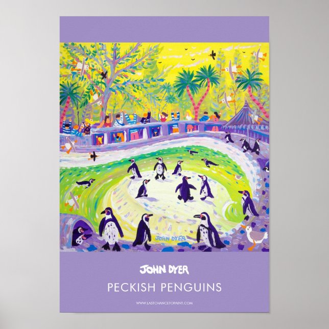 A3 poster by John Dyer. Peckish Penguins (Front)