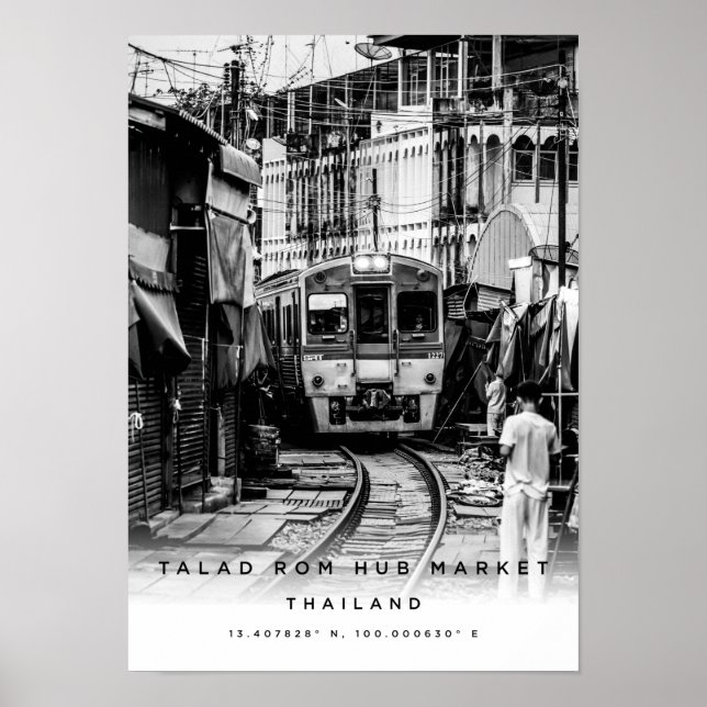 A3 Talad Rom Hub Market Thaïlande Poster (Devant)