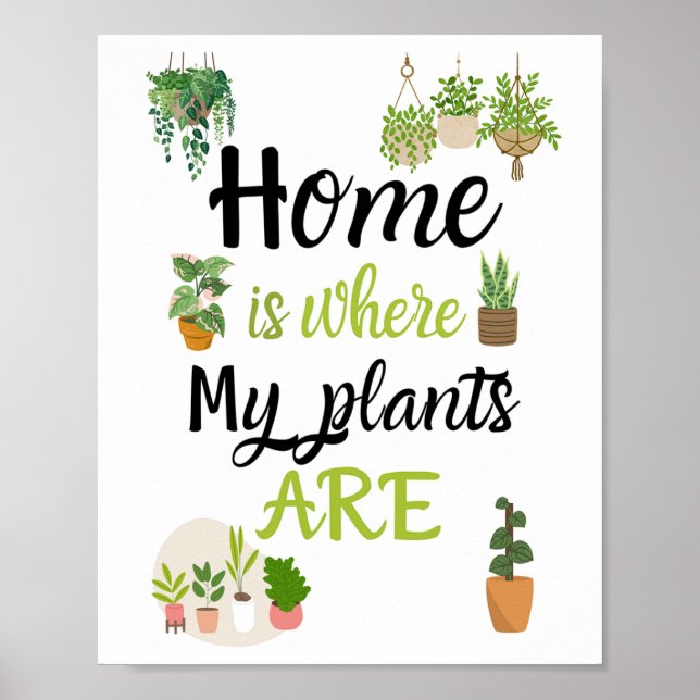 A4 Poster Home est l'endroit où mes plantes sont (Devant)