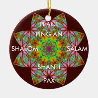 A62 Kaleidoscopic Peace Ornament.1 Ceramic Ornament