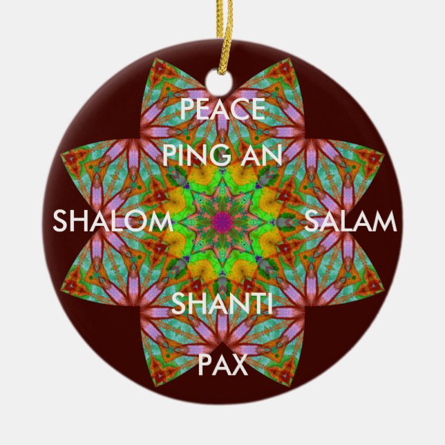 A62 Kaleidoscopic Peace Ornament.1 Ceramic Ornament (Front)