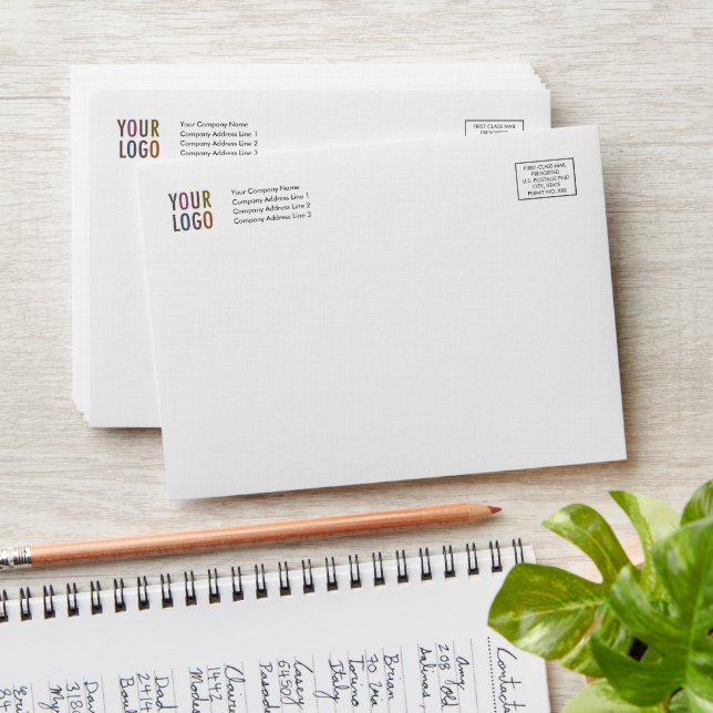 A6 4x6 Invitation Envelopes Custom Logo Address (Stacked)