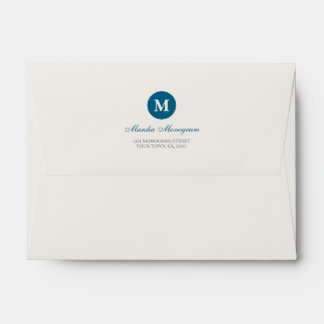 #A6 - Blue & Cream Monogram (Blue inside) Envelope
