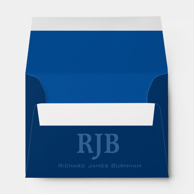 A6 Blue Monogrammed Envelopes (Back (Bottom))