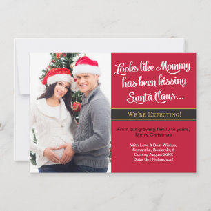 A6 Christmas Card Pregnancy Photo -Mom