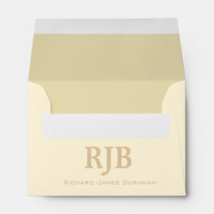 A6 Cream Ivory Beige Monogrammed Envelopes
